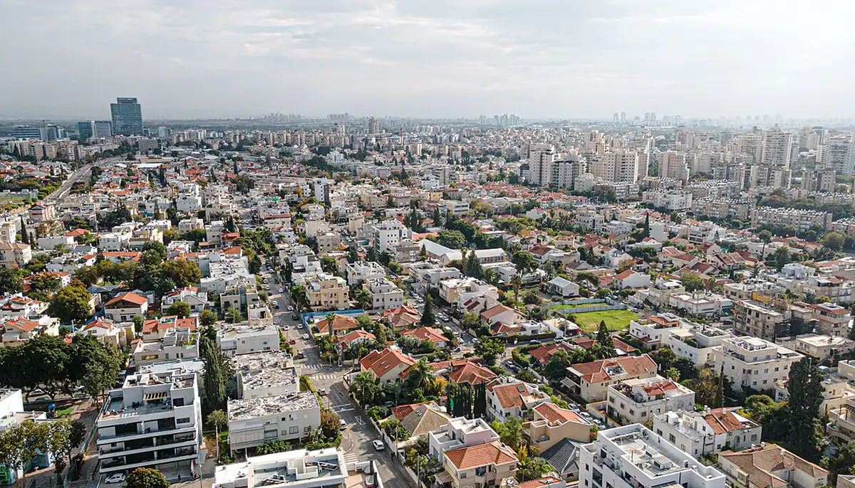 תמונה של העיר חולון והאיזורים שיושפעו מתכנית ח/619 - צילום: דוידי ורדי