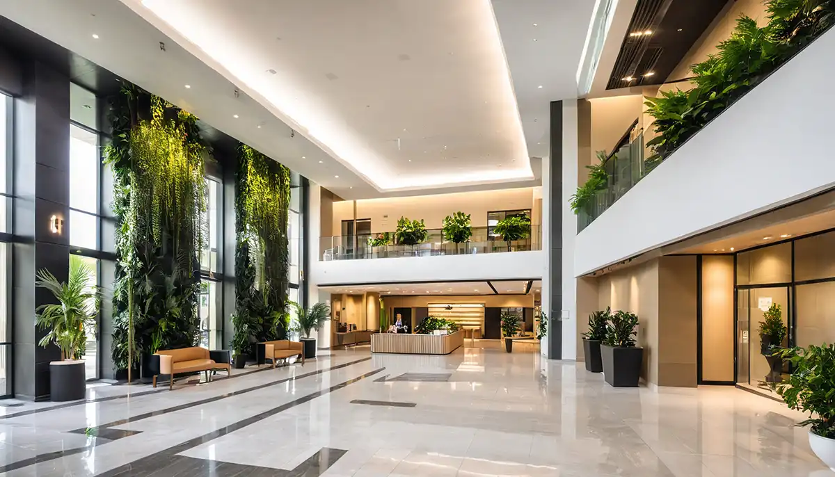 הדמייה של לובי כניסה לבניין שנבנה במסגרת תמ"א 38